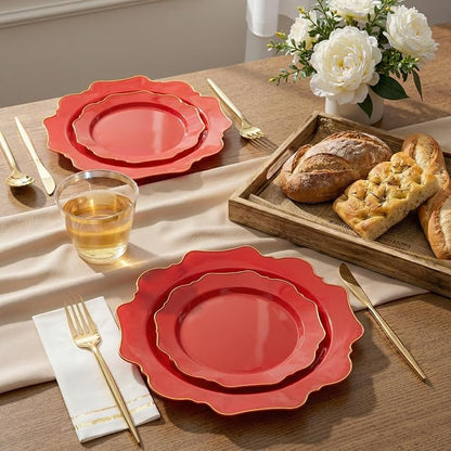 175Pcs Red Plates - Image 6