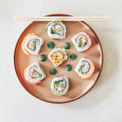 Mora Ceramic Flat Plates Set of 6-8 in - The Dessert, Salad, Appetizer, Small Lunch, etc Plate. Microwave, Oven, and Dishwasher Safe, Scratch Resistant. Kitchen Porcelain Dish - Neutrals