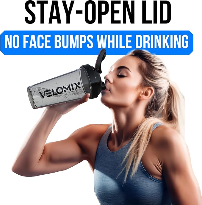 VELOMIX 2 Pack 28oz Protein Shaker Bottle - Image 6