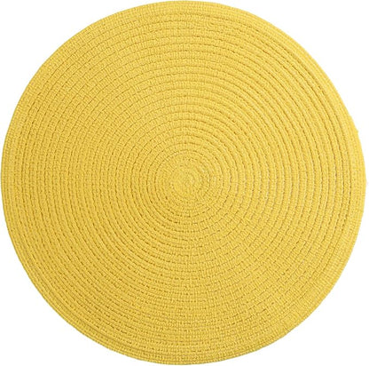 SHACOS Round Braided Placemats Set of 8 Washable Table Mats 15 inch Round - Image 3