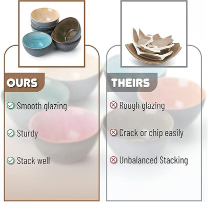 Brew To A Tea BTaT- Ceramic Cereal Bowls, 29 oz, 6 Pack, 6.3 Inches, Glazed - Image 5