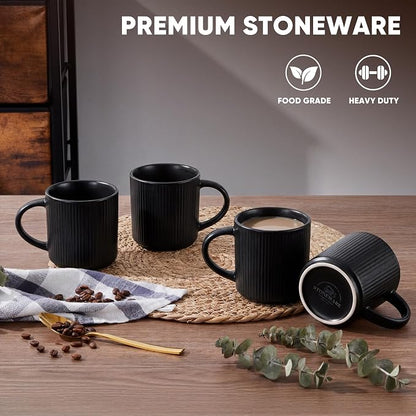 E-far Coffee Mugs Set of 4, 12 oz Stoneware Coffee Cups - Image 3