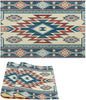 Ethnic Aztec Placemat Set, Vintage Bohemian Rustic Farmhouse Blue Red Mystic Native Tribal Geometric Totem Pattern Home Decor Linen Table Mats for Dining Room Kitchen Party (17x12in) x2P