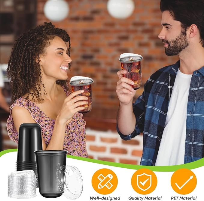 Ziliny 50 Sets Clear Plastic Coffee Cups - Image 6