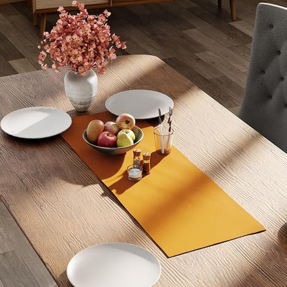 Encasa XO Table Runner, Cotton Canvas Dining Runner 13"x36" | Mango, 180 GSM - Image 2