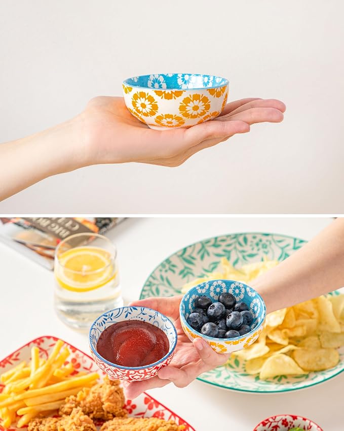 vancasso SELENE 2.7 Oz Ceramic Mini Dipping Bowls Set of 6, 3 Inch | - Image 3