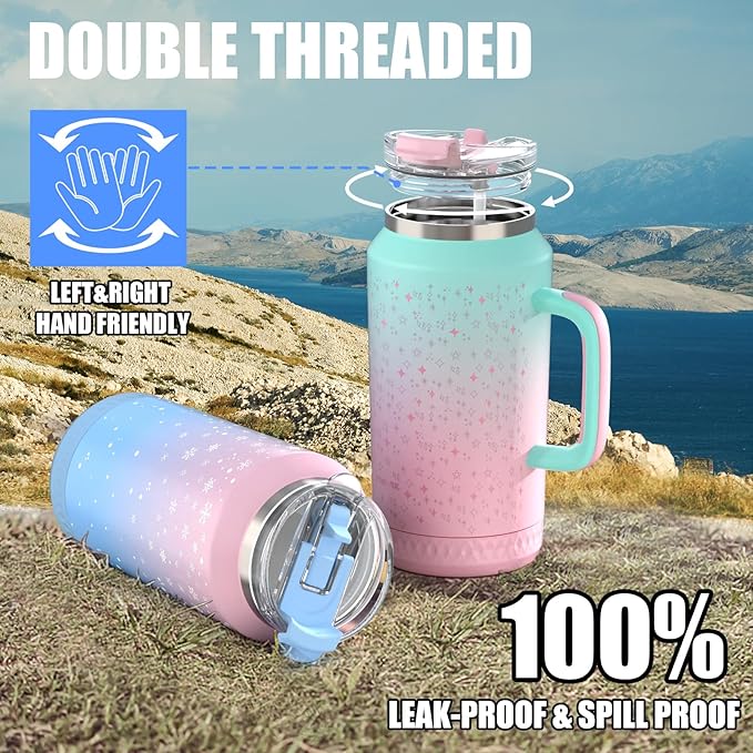 Hydraful 64 oz Tumbler with Handle and Straw - Image 5
