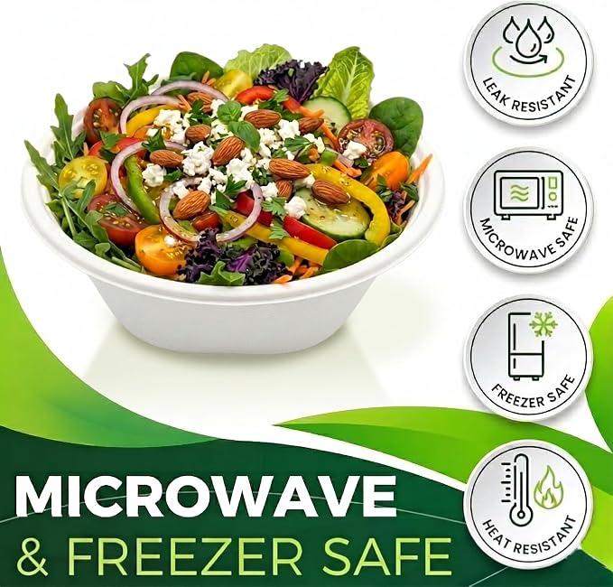 Paper Bowls 48oz, Deep & Large Disposable Bowls, Sturdy - Image 6