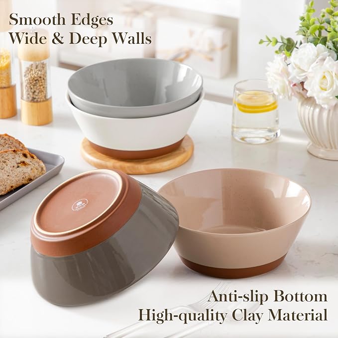 MALACASA Salad Bowls Set of 4, Soup Bowls - Image 6