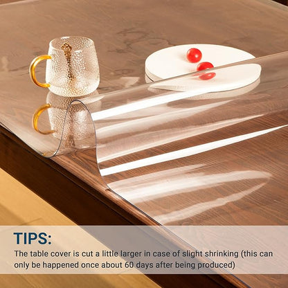 Clear Table Cover Protector Rectangle 16x24 Inch, 1.5mm Transparent Plastic Table Protector Waterproof, Anti-Scratch Clear Desk Mat for Office Desktop Dresser Dining Table, FDA Compliant