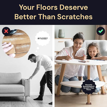 CasterMaster Anti Slip Furniture Pads & Caster Cups - 2" x 2" Black (Pack of 4) - Couch Leg Floor Protectors for Hardwood, Tile & Vinyl Floors - Rubber Feet & Floor Protectors for Chairs