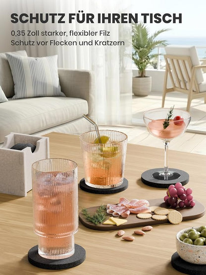 Fluxynara Felt Coasters with Holder, Heat-Resistant & Reusable - Image 4