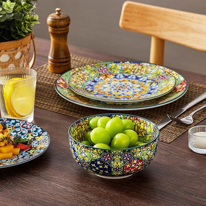vancasso 18 Pieces Dinnerware Sets, Plates and Bowls Set, Porcelain Dishes Set - Image 5