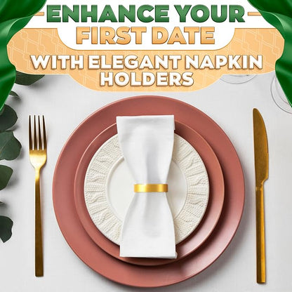 Gold Napkin Rings Set of 10, Modern Semicircle Holders - Image 8