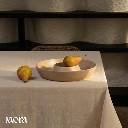 MORA Ceramic Chips and Dip Serving Tray: Large Divided Party Bowl Set - Image 5