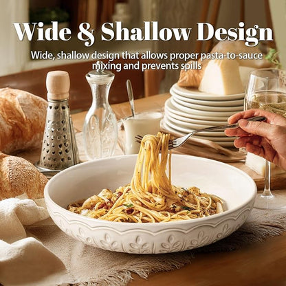 Pasta Bowls, 50oz Large Salad Serving Bowls, 9.75'' Plates Bowls Set of 4 - Image 6