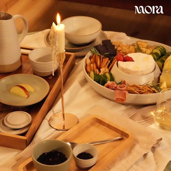 MORA Ceramic Chips and Dip Serving Tray: Large Divided Party Bowl Set - Image 8