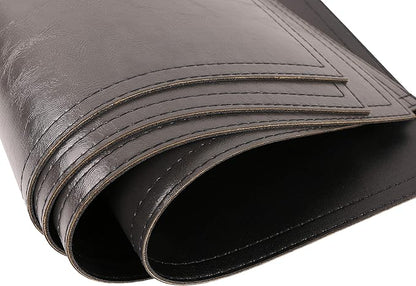 Waterproof PU Placemats, Faux Leather Dinging Table Mat, Set of 4, Easy to Wipe Off Scrub Vinyl Mat, Heat & Stain Resistant for Office Conference Table, Home Decor G Graphite Grey