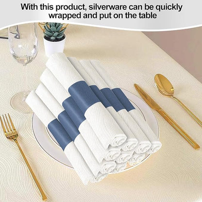 Germiwipe 2500 Pcs Napkin Bands,Paper Napkin Rings Self Adhesive,Silverware Wraps Bands, Perfect for Birthday Parties, Weddings, Family Reunion & Events (Navy Blue)