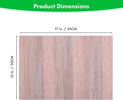Winknowl Placemats Set of 4, Heat Resistant Stain Resistant Woven Vinyl Insulation Place mats, Durable Washable Elegant Table Mats for Kitchen Dining Table Decor (Misty Rose)