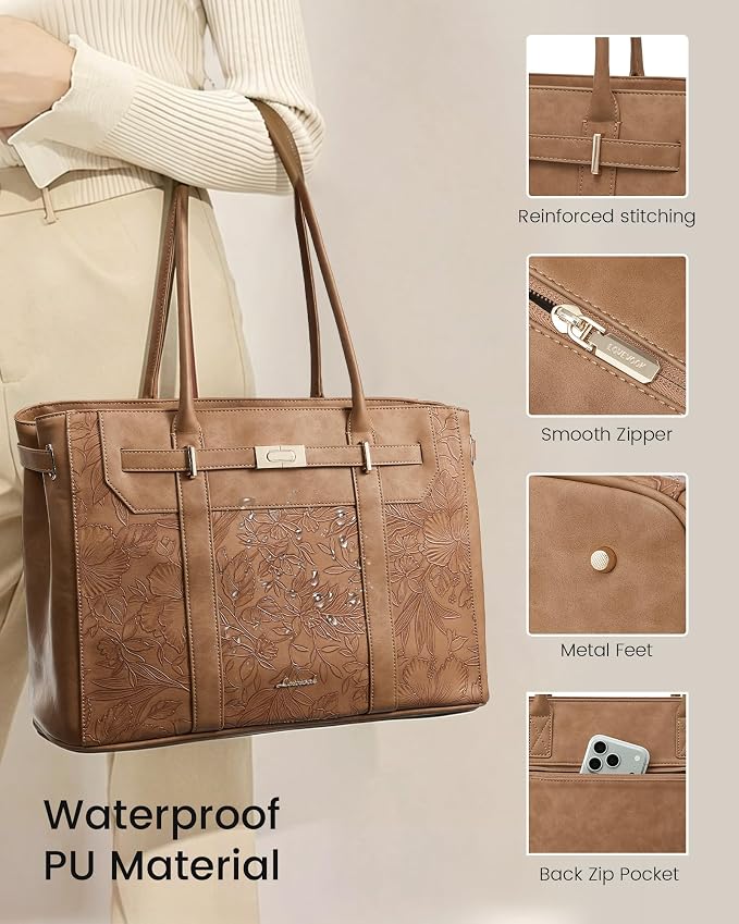 LOVEVOOK Laptop Tote Bag for Women, 2-in-1 Work Teacher Bags - Image 6