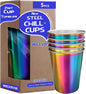 20oz 5PCS Stainless Steel Pint Cups, Reusable metal Cups, Drinking | Pint by Unknown