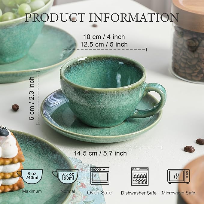 Henten Home Ceramic Latte Cups - Image 2