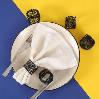 ALPHA Living HOME 12 Pcs Modern Metal Napkin Rings - Image 4