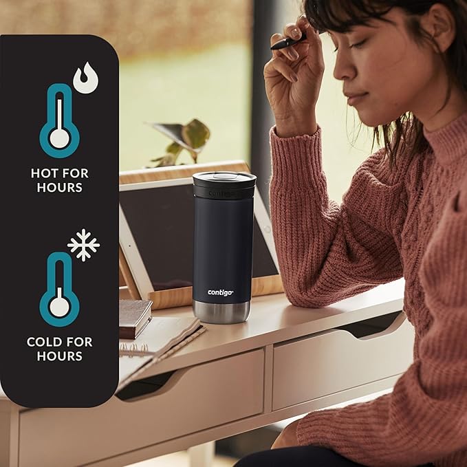 Contigo HuronTravel Mug Screw Cap Stainless Steel Drinking Cup - Image 3