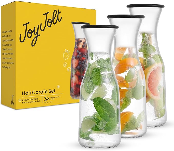 JoyJolt Glass Carafe with Lid, Iced Tea, Milk – Dishwasher Safe Beverage Drink - Image 8