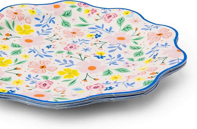 Bonjour Fête Multicolor Full Floral Dinner Plates, 10.75"D | Full floral pattern - Image 5