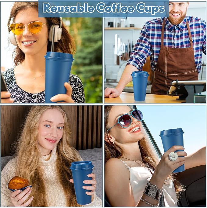 Honeydak 45 Pack 16 oz Reusable Coffee Cups - Image 7