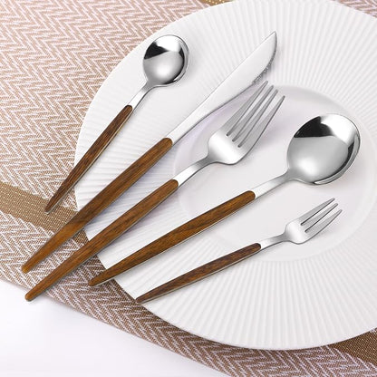 20-Piece Silverware Set with Cake Fork, Stainless Steel Flatware Cutlery Set - Image 5