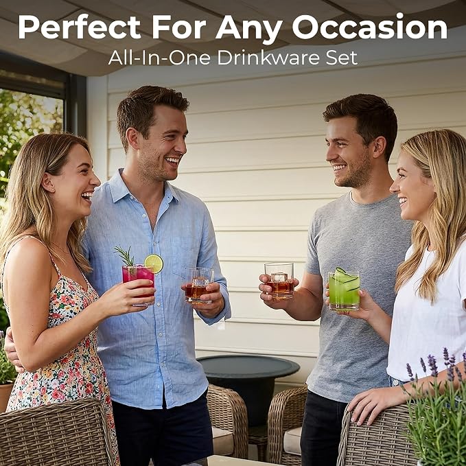 Zulay Kitchen Plastic Drinking Glasses – 12oz Rocks Acrylic Shatterproof Cups - Image 7