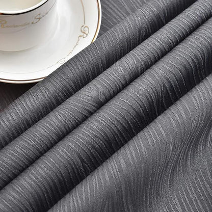 maxmill Round Jacquard Tablecloths Swirl Pattern Spillproof Wrinkle Free Heavy Weight Soft Table Cloth for Circular Table Cover of Buffet Banquet Parties Holiday Dinner Round 90 Inch Charcoal