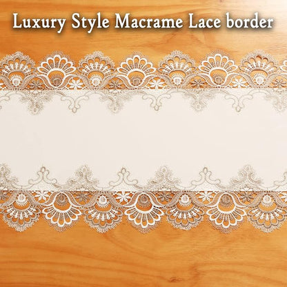 Lace Table Runner, Waterproof Oil-Proof PU Leather Table Runner - Image 3