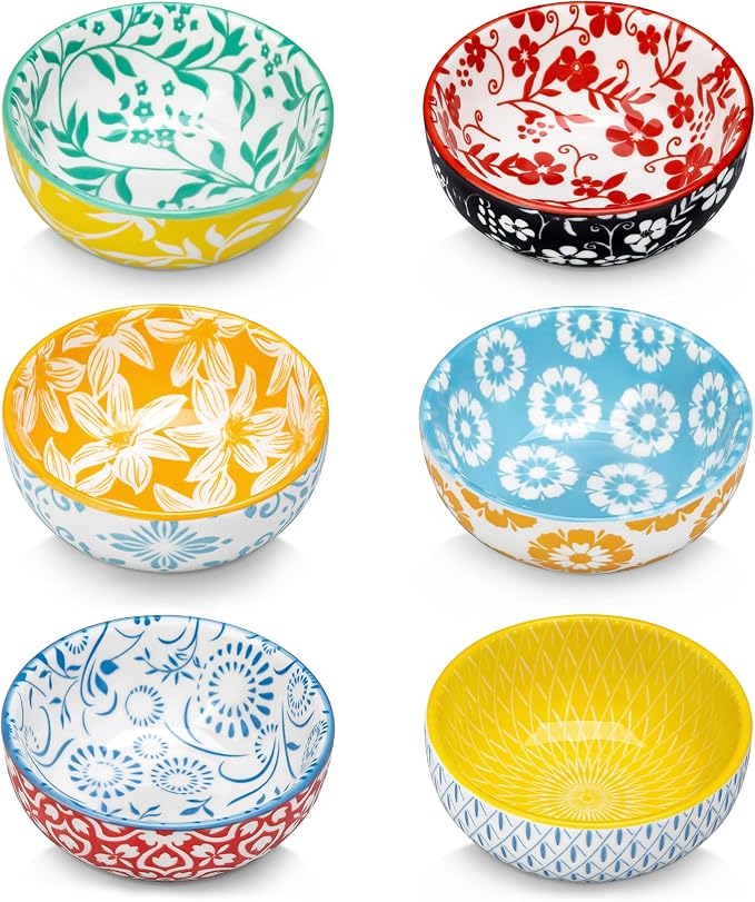 vancasso SELENE 2.7 Oz Ceramic Mini Dipping Bowls Set of 6, 3 Inch | by vancasso