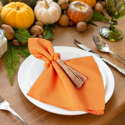 APTWOW Napkin Rings Set of 6, Thanksgiving Farmhouse Napkins Rings - Image 4