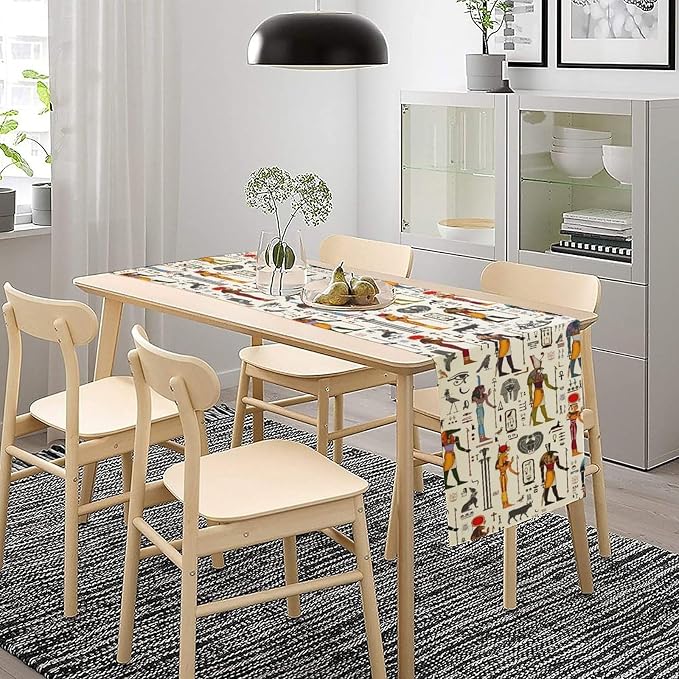 Ancient Egypt Table Runner Vintage Egyptian Culture Egyptian Hieroglyph and - Image 3