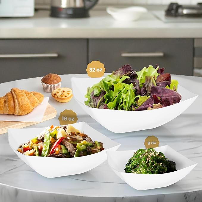R-kay 6 Pack Square Plastic Serving Bowls - Image 4
