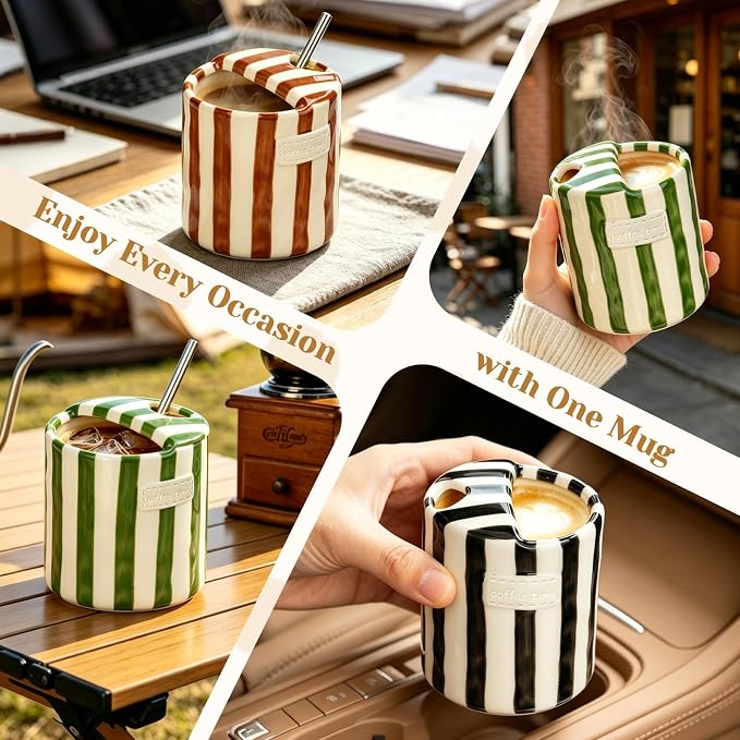 Ceramic Coffee Mug Novelty Ceramic Travel Mug Cute Espresso Cups To Go - Image 7