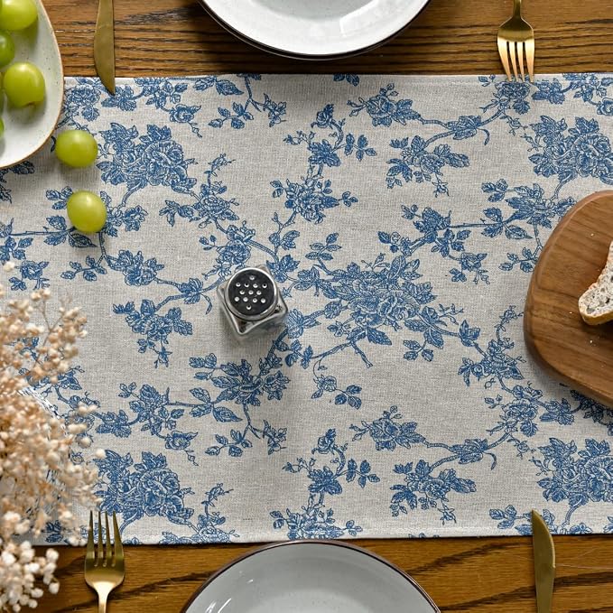 Artoid Mode Dark Grey 13x48 Inch Chinoiserie Table Runner | Monochrome sketch - Image 4