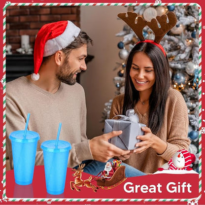 24 Pack Plastic Tumblers with Lids and Straws, Reusable Colorful Cups - Image 7
