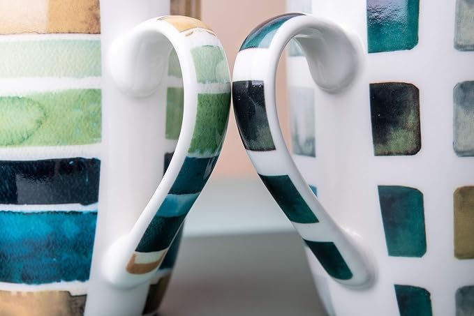Set of 4 11.5oz Marble Patterns Coffee Mugs, Ceramic Tea Cup Set. - Image 6