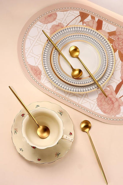 7.95 Inches Matte Gold Stainless Steel Iced Tea Spoons, Long Handle Ice - Image 7