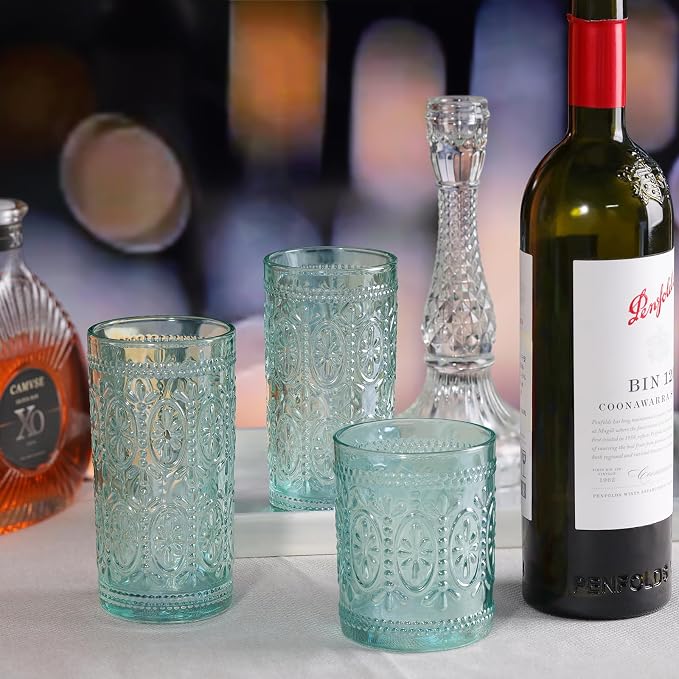 Darlion Green Glassware, Vintage Drinking Glasses, 12oz Highball Glasses | - Image 4