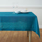 Solino Home Linen Tablecloth 60 x 120 Inch - 100% Pure Linen Chambray Teal Table Cloth for Rectangle Tables - Athena, Machine Washable Tablecloth for Spring, Easter, St Patricks Day