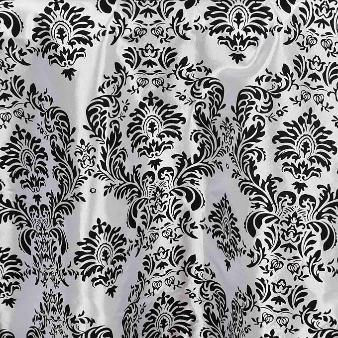 Efavormart Black Damask Flocking Premium Table Top Runner - Image 5