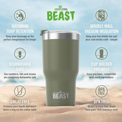 Beast 30 oz Tumbler Stainless Steel Vacuum Insulated Coffee Ice Cup Double Wall - Image 6