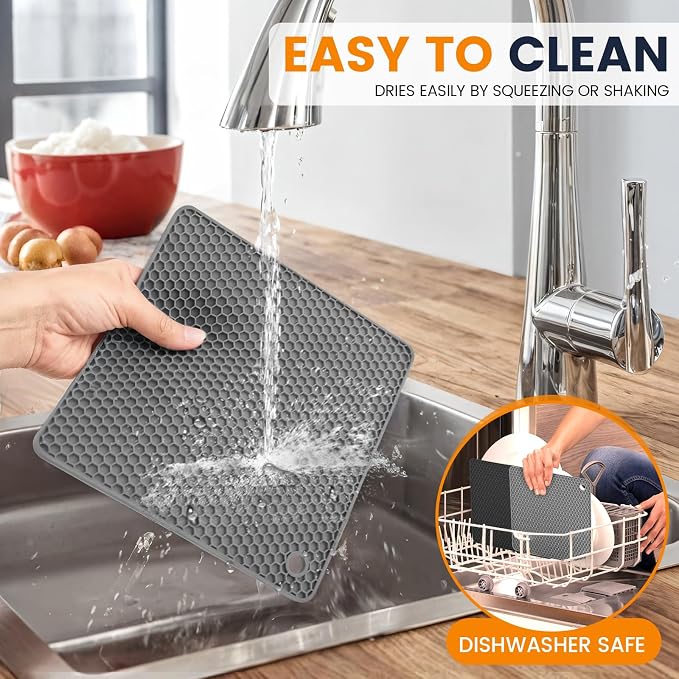 Silicone Trivet Mats 4 Heat Resistant Pot Holders Multipurpose Non-Slip Hot Pads - Image 6
